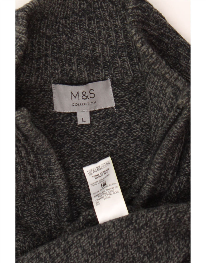 Maglione cardigan da uomo Marks & Spencer grande acrilico grigio