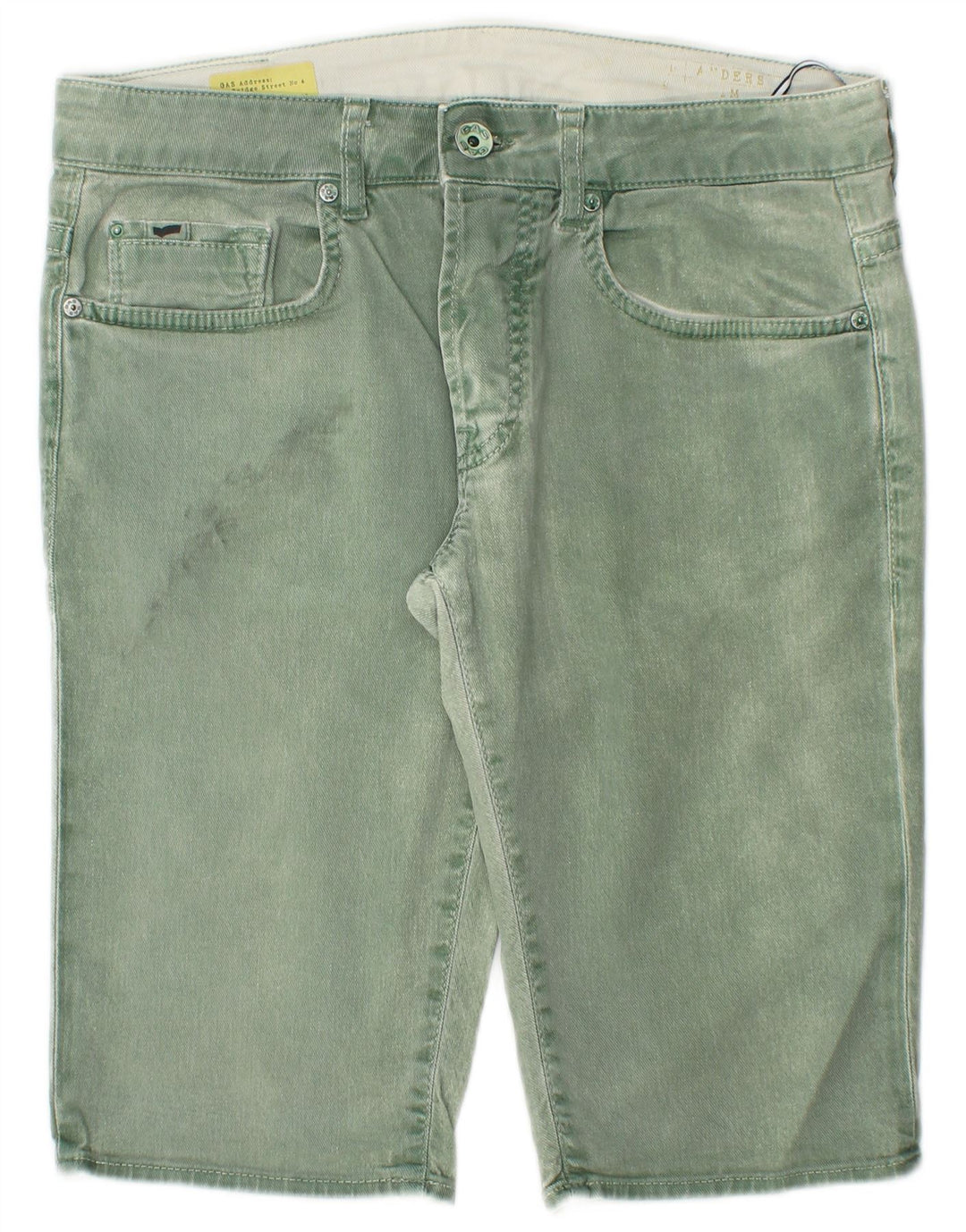 Pantaloncini di jeans da uomo Gas W32 cotone verde medio