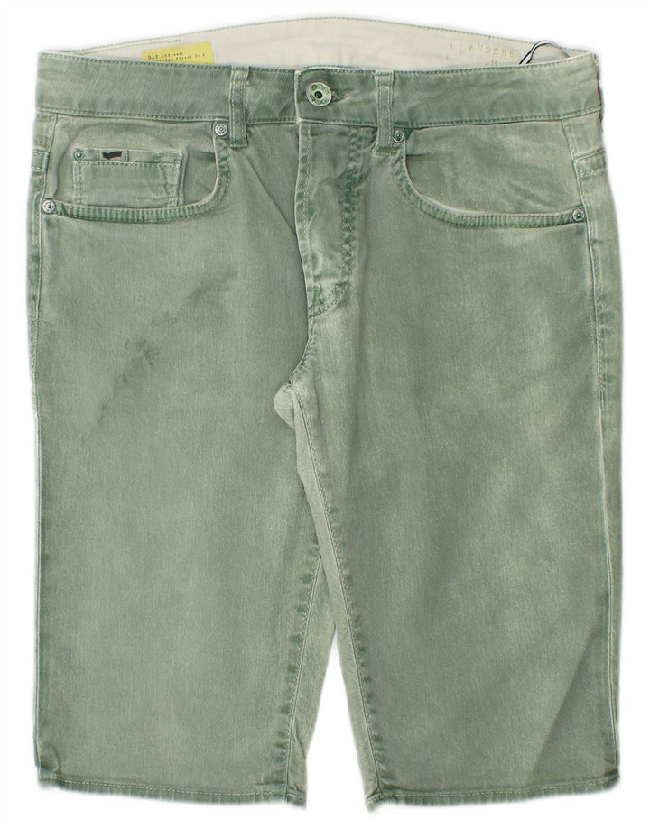 Pantaloncini di jeans da uomo Gas W32 cotone verde medio