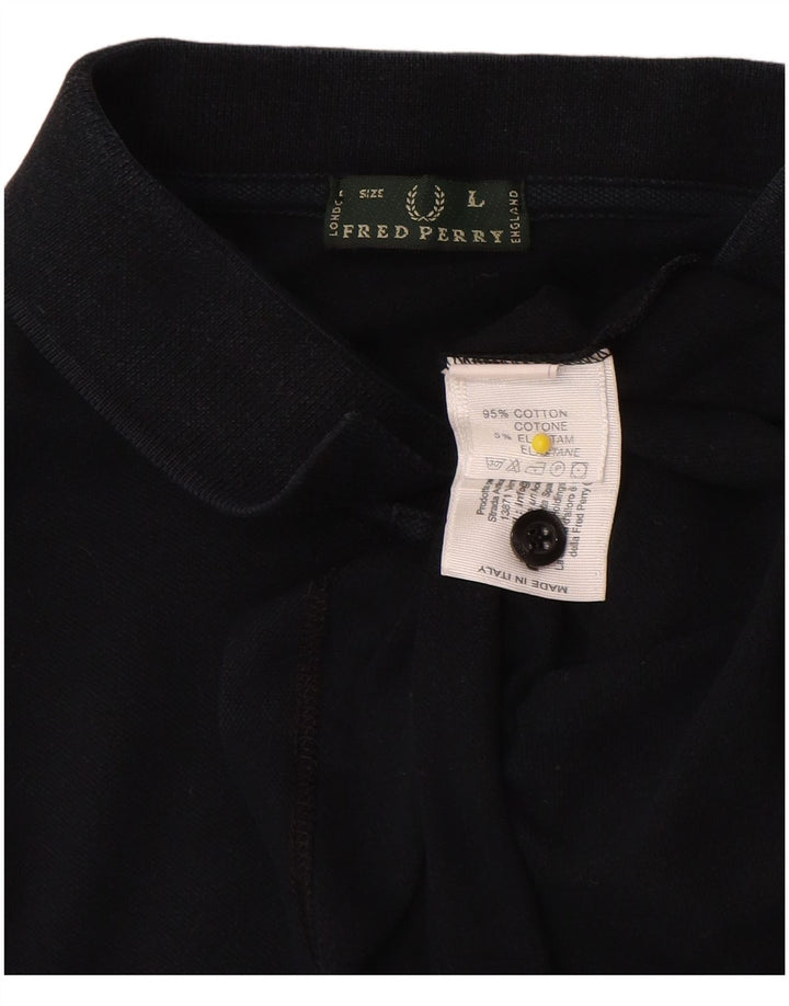 Polo da uomo Fred Perry grande in cotone blu navy