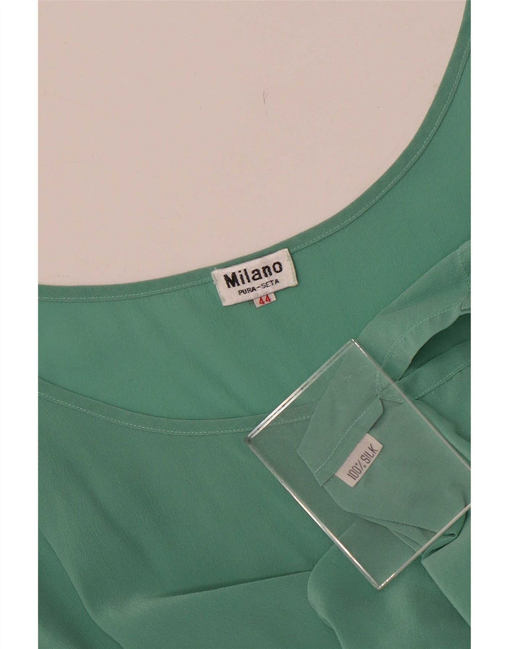Camicetta senza maniche vintage da donna IT 44 Seta verde medio