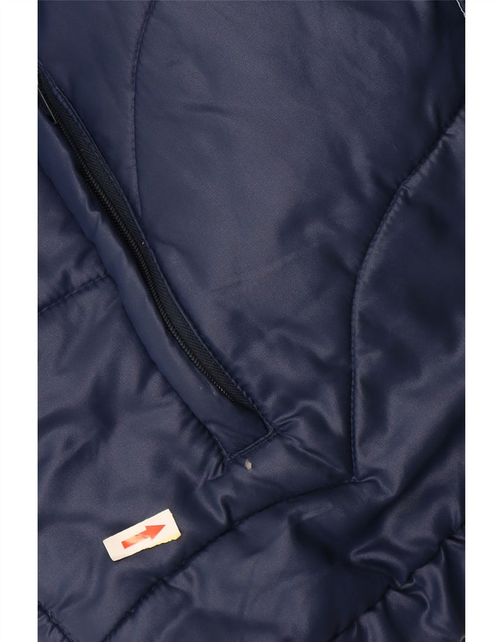 Giacca imbottita vintage da uomo IT 54 2XL Blu Navy in poliammide