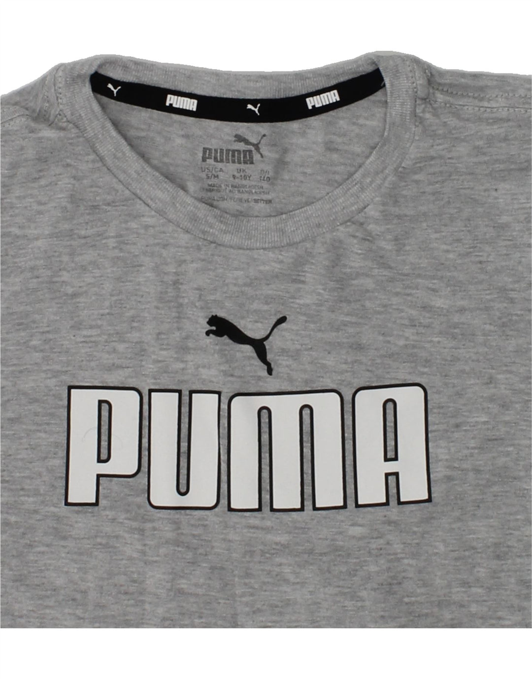 PUMA Boys Graphic T-Shirt Top 9-10 Years Grey Cotton | Vintage Puma | Thrift | Second-Hand Puma | Used Clothing | Messina Hembry 