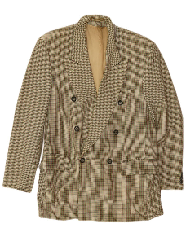 Pierre Laffitte Mens Longline Blazer Jacket UK 38 Medium Green Houndstooth