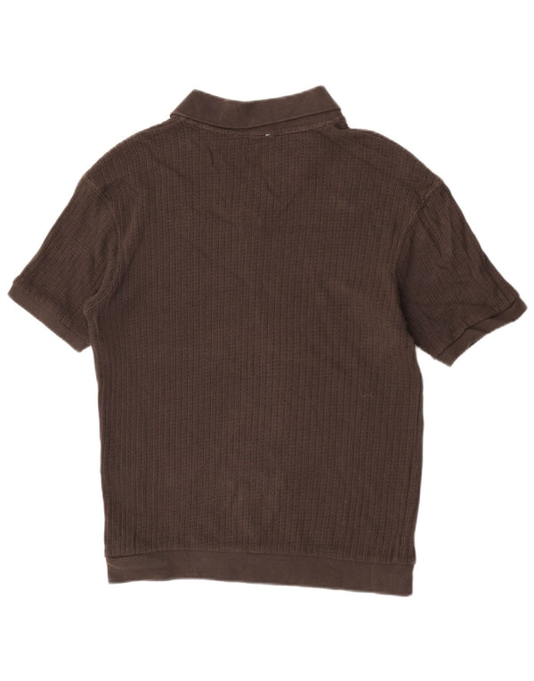 Polo Zara da uomo piccola in cotone marrone