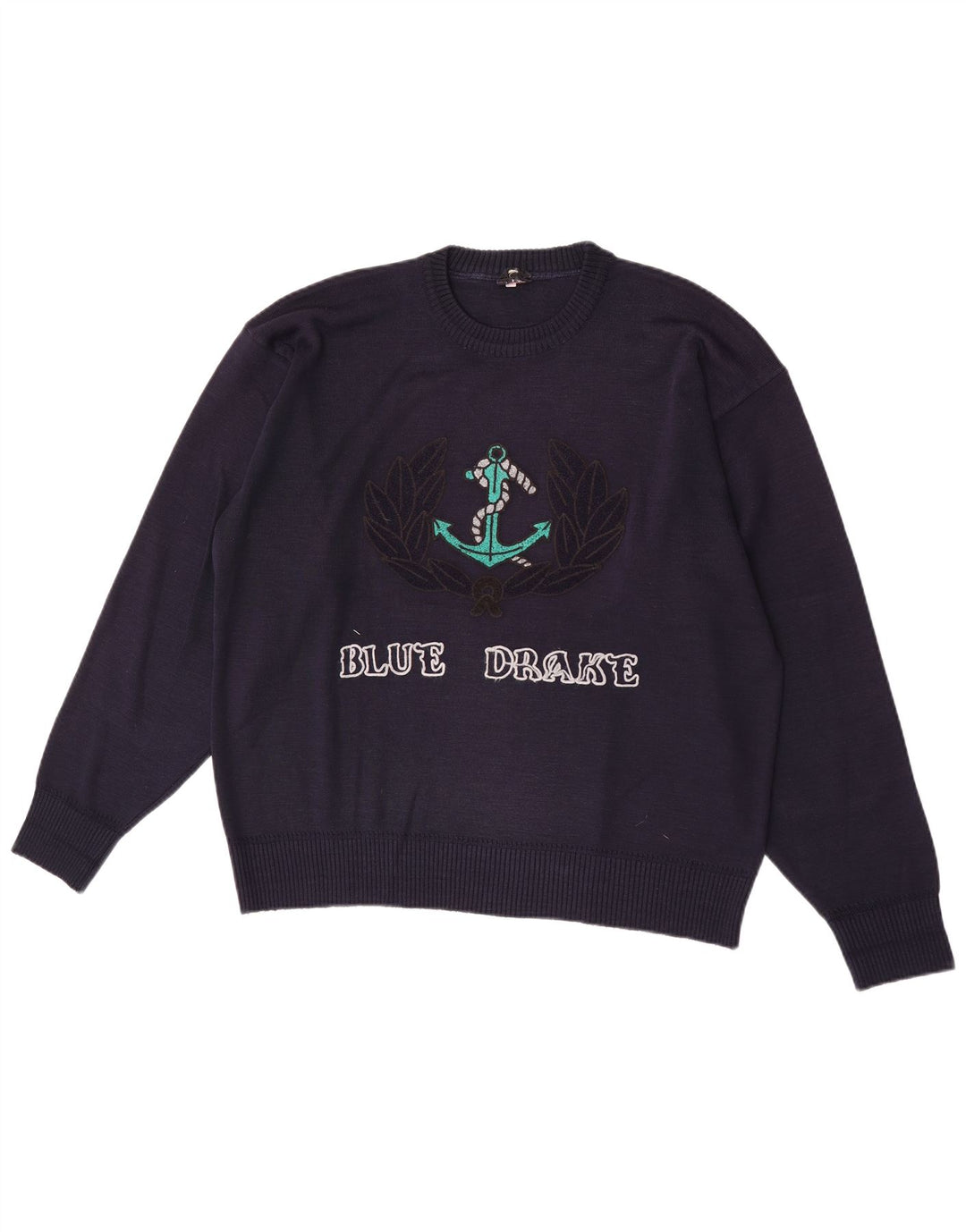 Maglione girocollo grafico da uomo Blue Drake grande blu navy