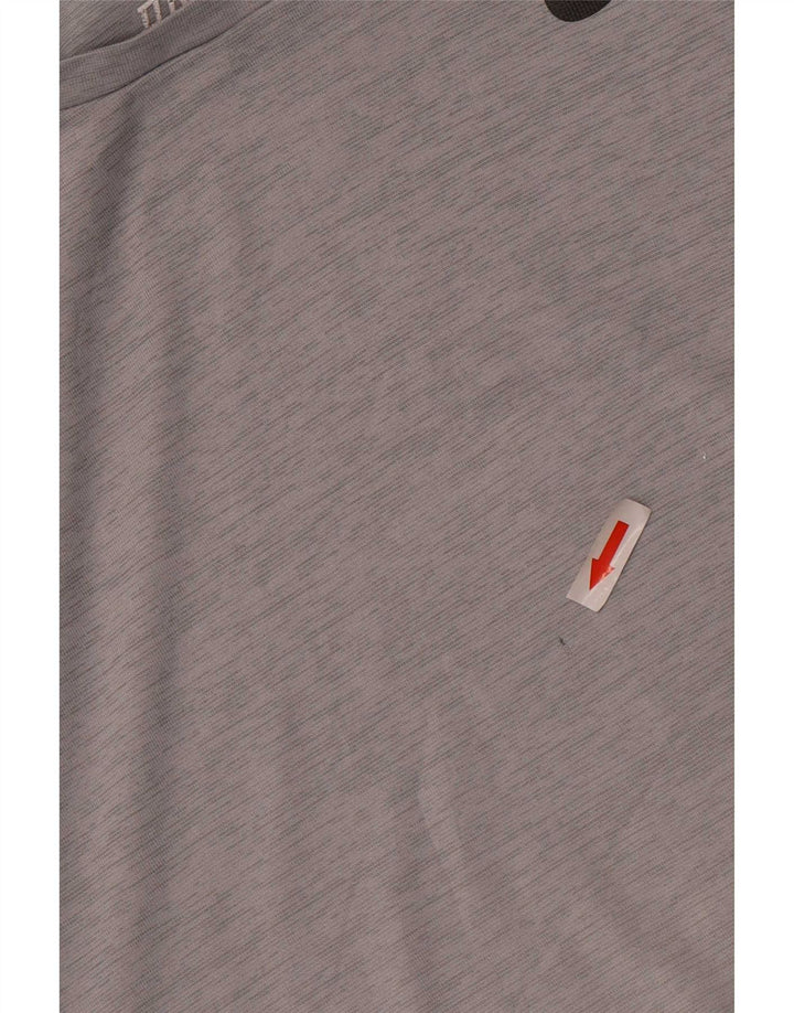 T-shirt Nike da uomo Dri Fit, top in poliestere gessato grigio medio