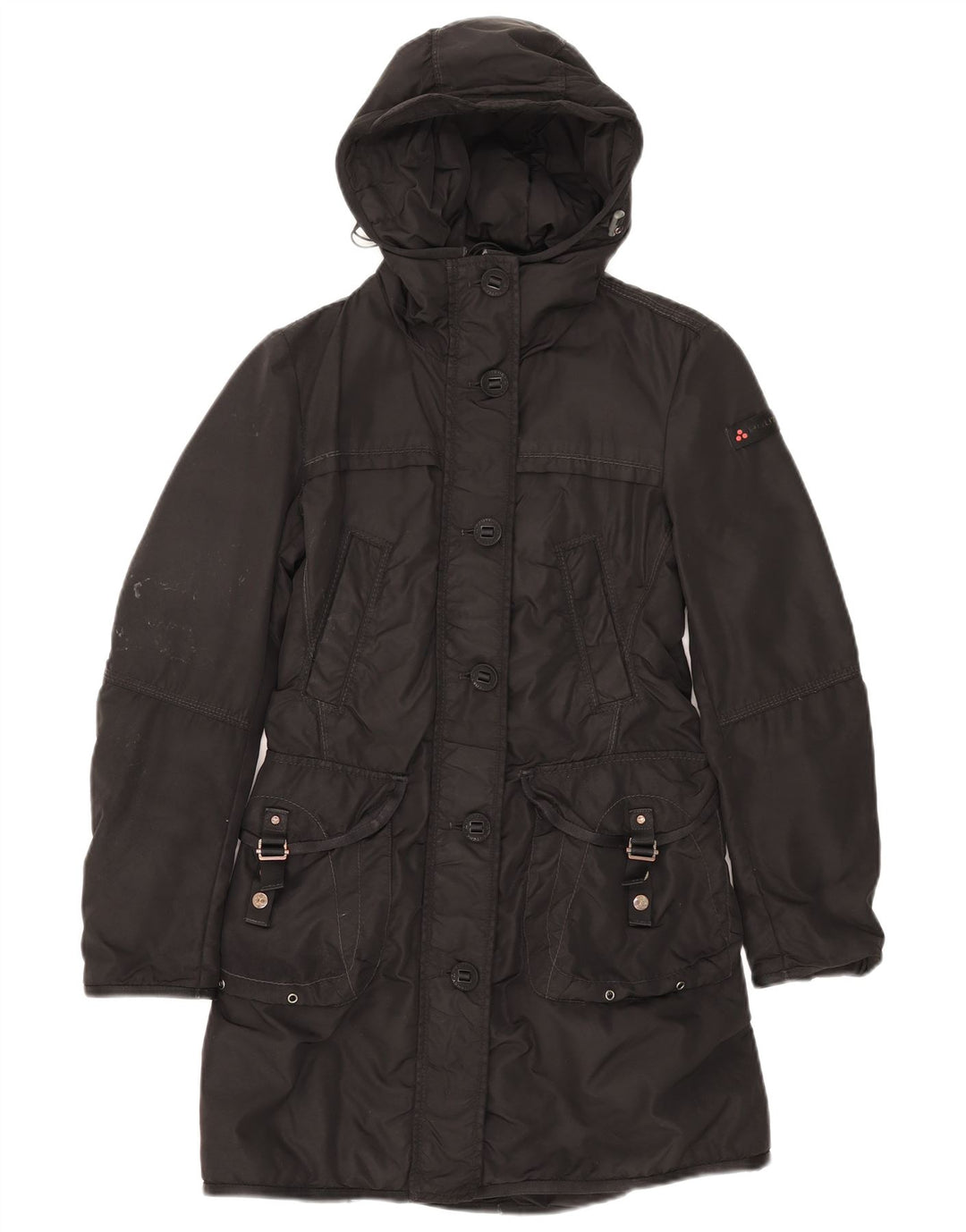 PEUTEREY Cappotto imbottito con cappuccio da donna IT 40 Small Nero Poliammide