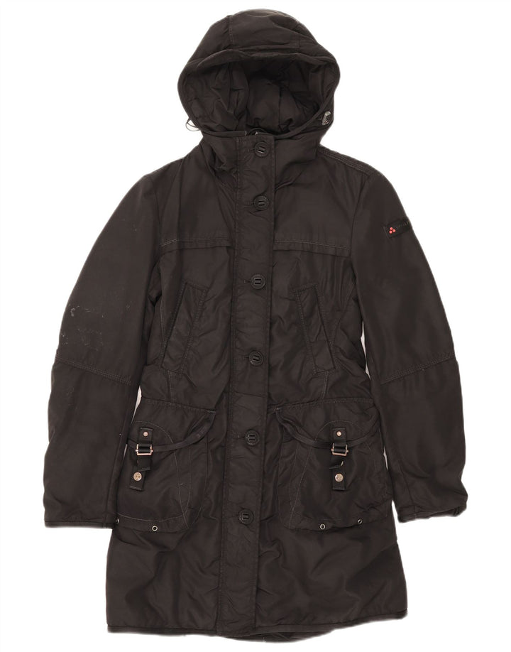 PEUTEREY Cappotto imbottito con cappuccio da donna IT 40 Small Nero Poliammide
