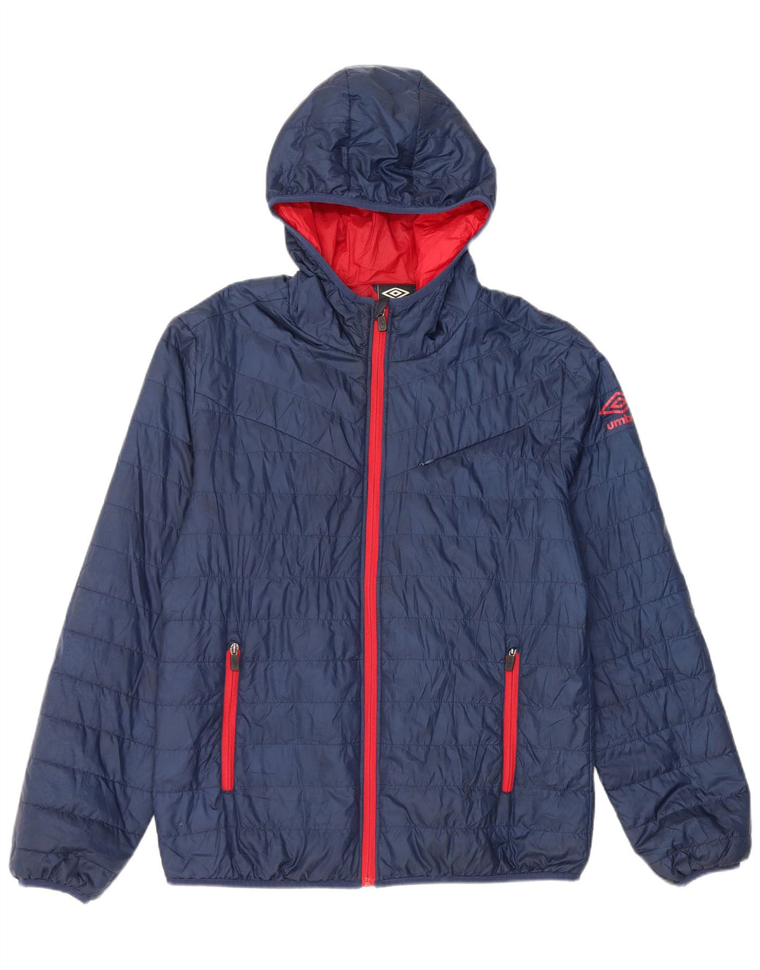 Giacca imbottita con cappuccio da uomo Umbro UK 40 Large in poliestere blu navy