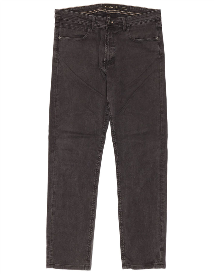 Jeans slim da uomo Massimo Dutti EU 42 Large W32 L30 Cotone grigio