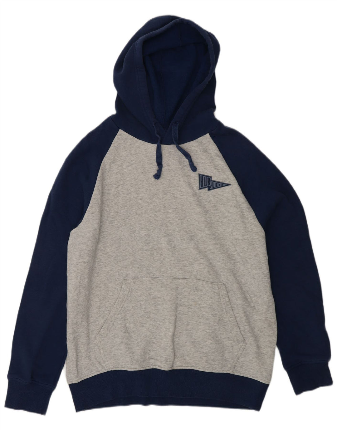 Felpa con cappuccio da uomo HURLEY in cotone color block grigio medio