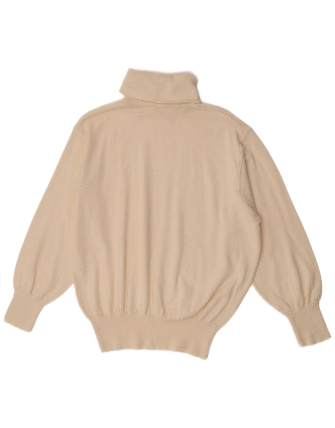 Maglione maglione vintage da uomo con collo alto IT 48 poliacrilico bianco sporco medio