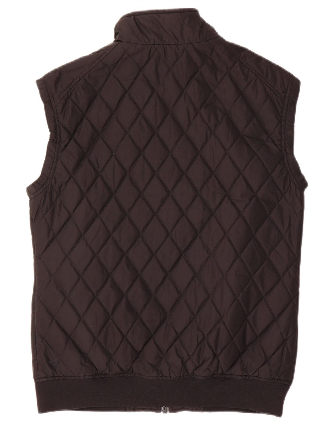 Gilet trapuntato da donna Lyle & Scott UK 14 grande poliestere nero