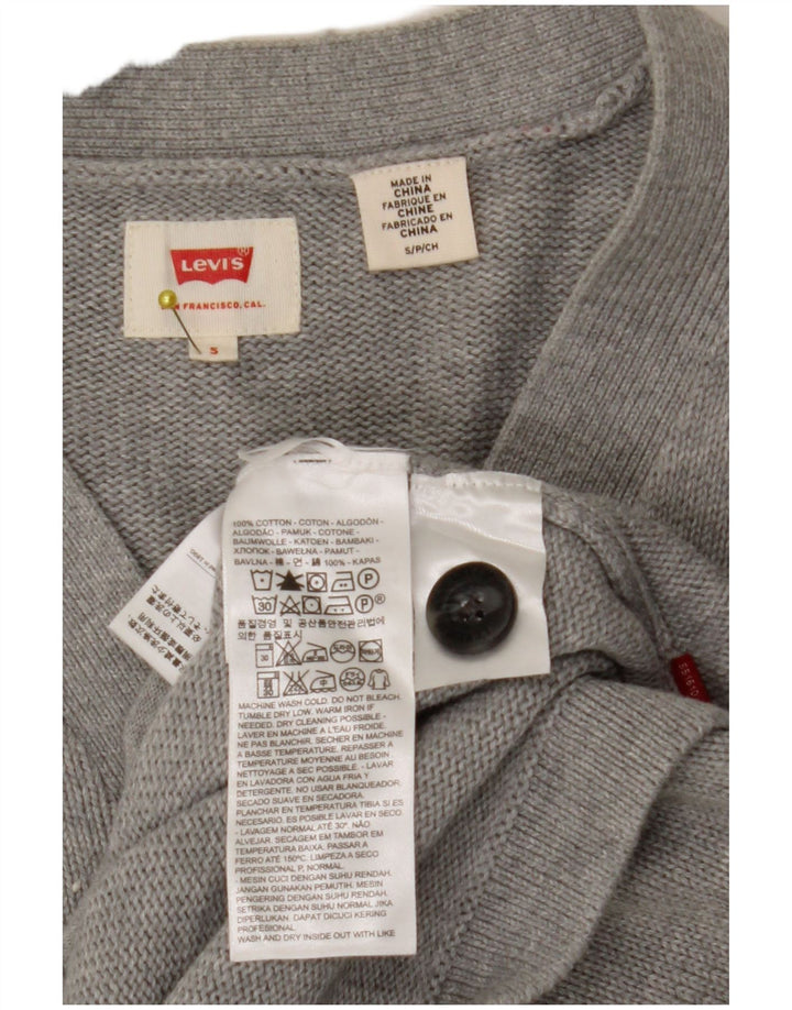 Maglione cardigan da uomo Levi's piccolo in cotone a righe grigie