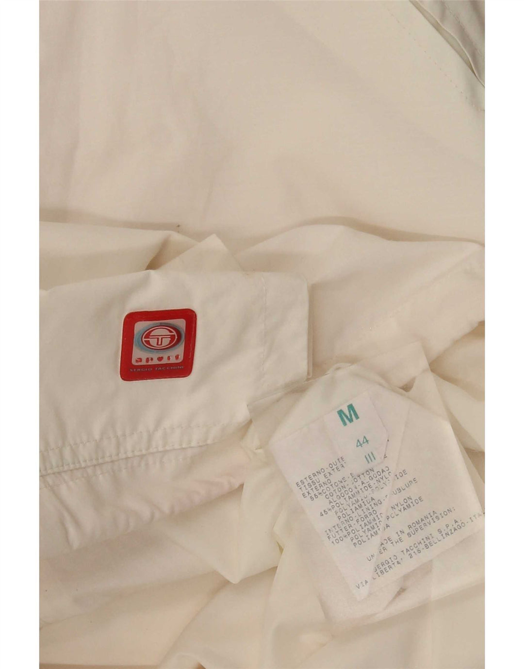Giacca a vento da donna Sergio Tacchini UK 14 cotone bianco medio