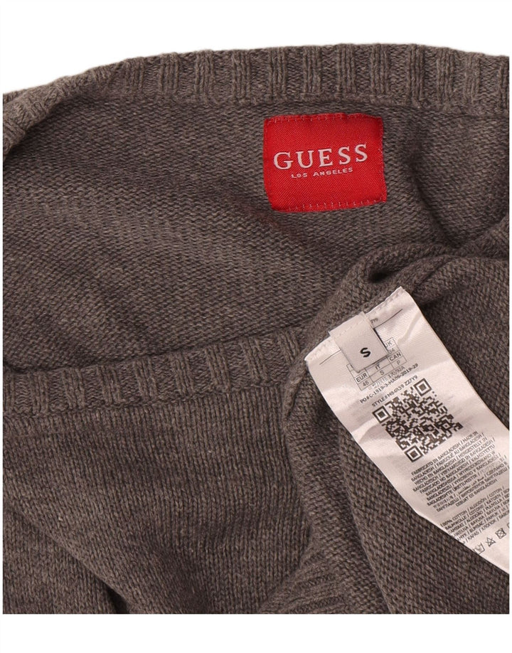 Guess Maglione da uomo con scollo a barca piccolo in cotone grigio