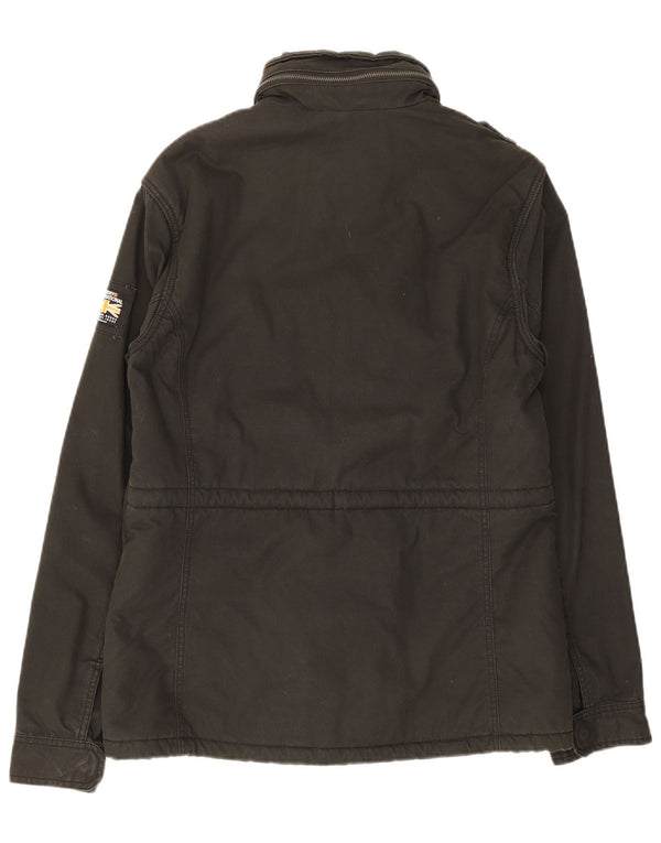 Giacca militare con cappuccio da uomo Superdry UK 40 grande cotone nero