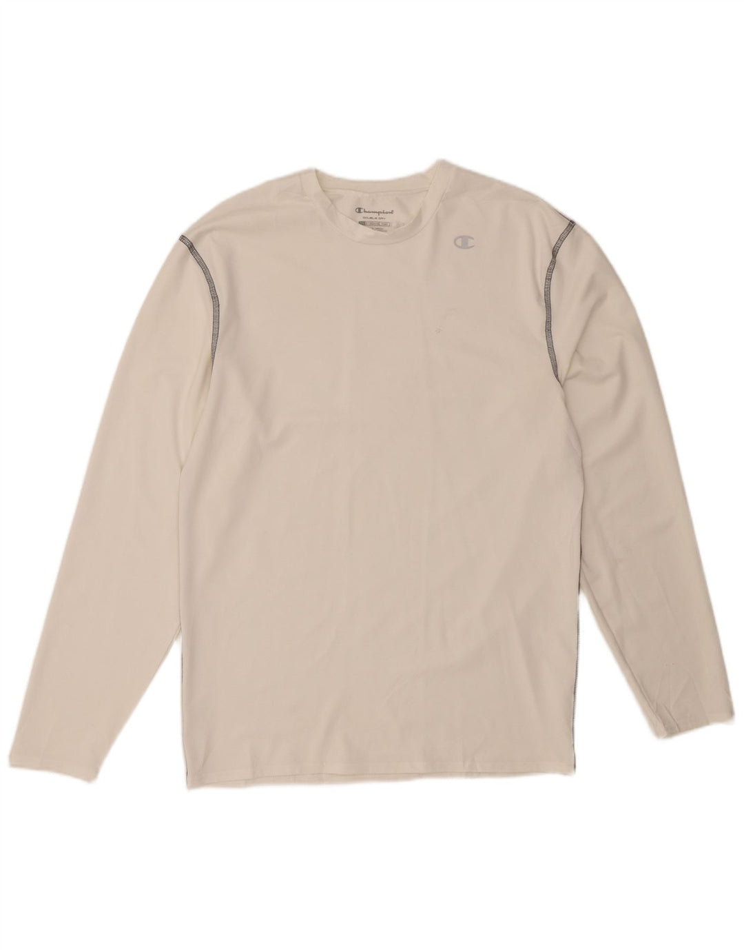 CHAMPION Mens Top Long Sleeve 2XL White Polyester