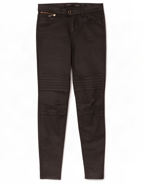 Guess Pantaloni skinny casual da motociclista Veronique da donna W27 L29 Cotone nero