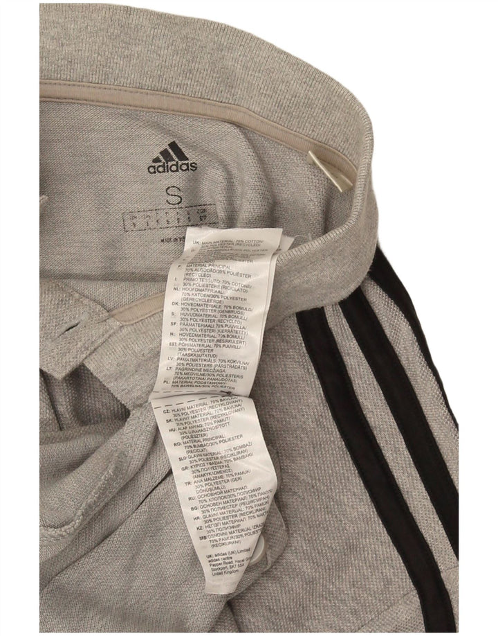 Polo Adidas da uomo piccola in cotone chiazzato grigio