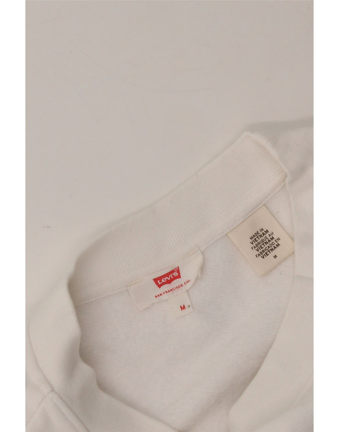 LEVI'S Womens Oversized Graphic Crop Sweatshirt Jumper UK 14 Medium White Vintage Levi's and Second-Hand Levi's from Messina Hembry 