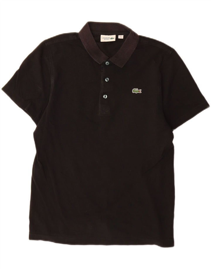 Polo da uomo Lacoste taglia 4 media in cotone nero