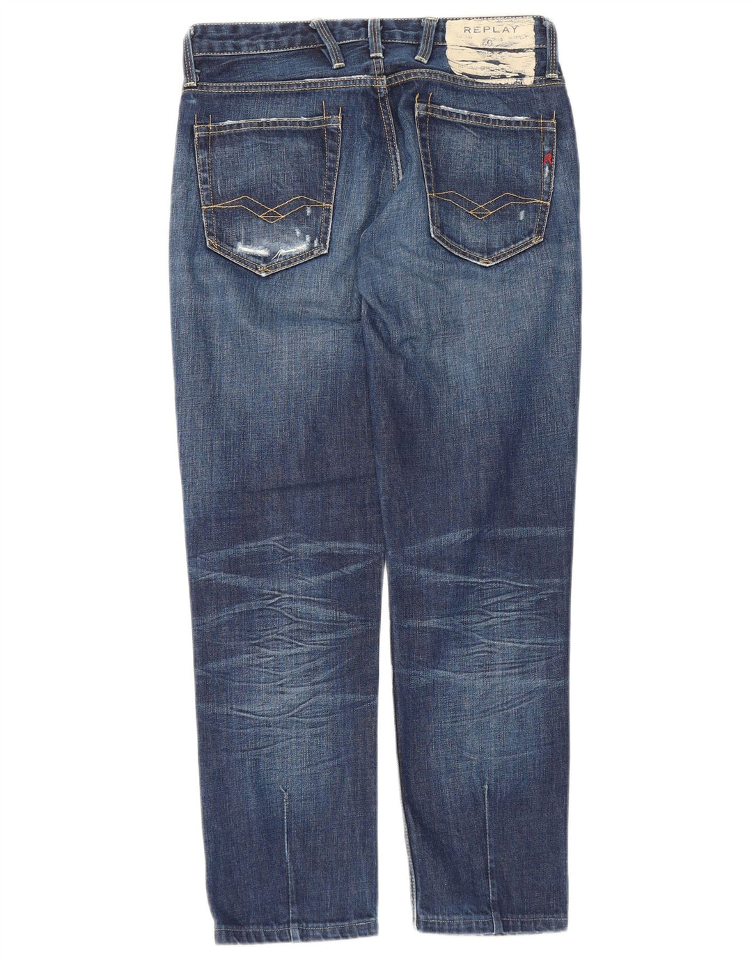 Replay Jeans Tirmar Distressed Slim da Uomo W30 L28 Cotone Blu