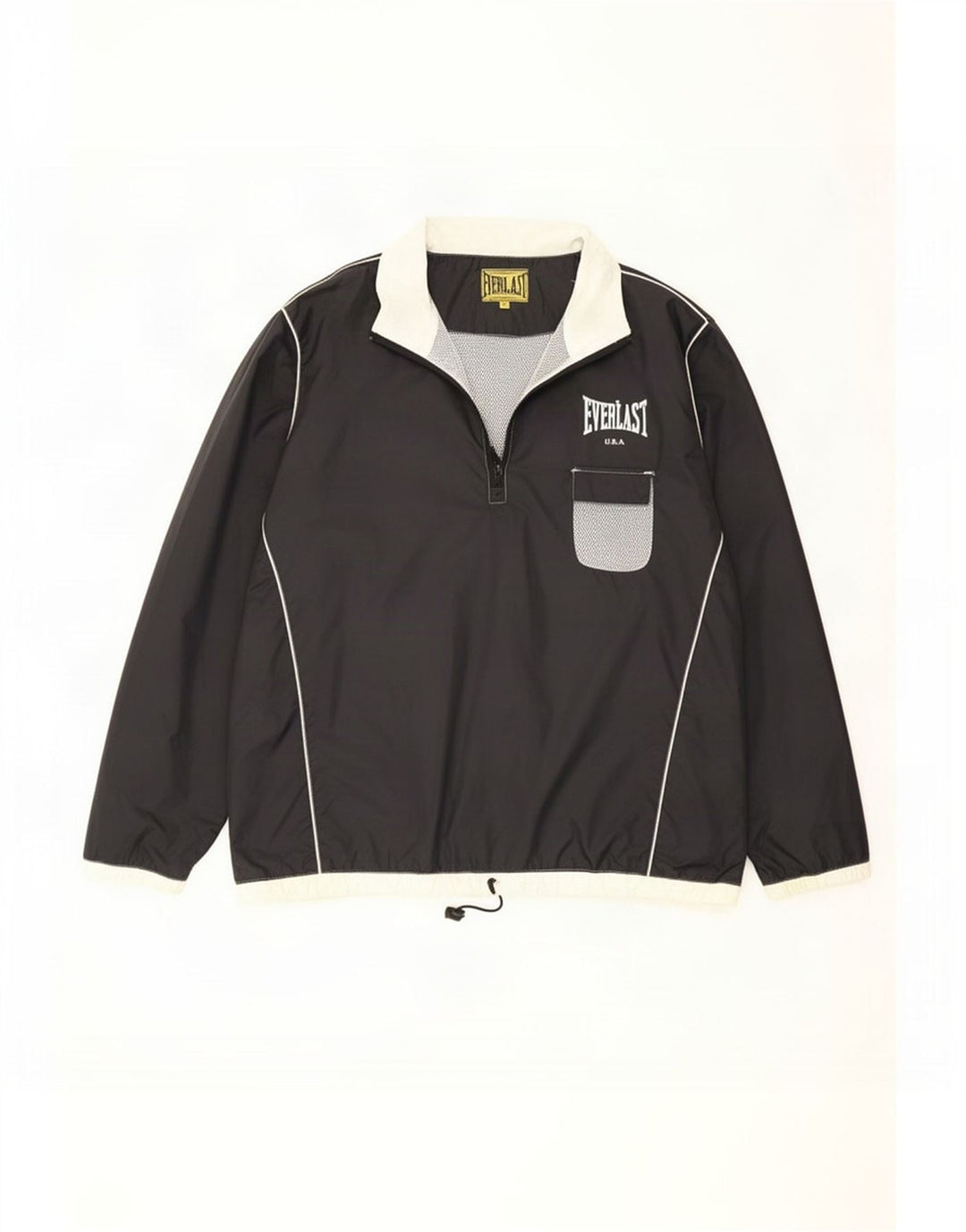 Everlast Giacca antipioggia da uomo con pullover grafico UK 40 Large Nero Nylon