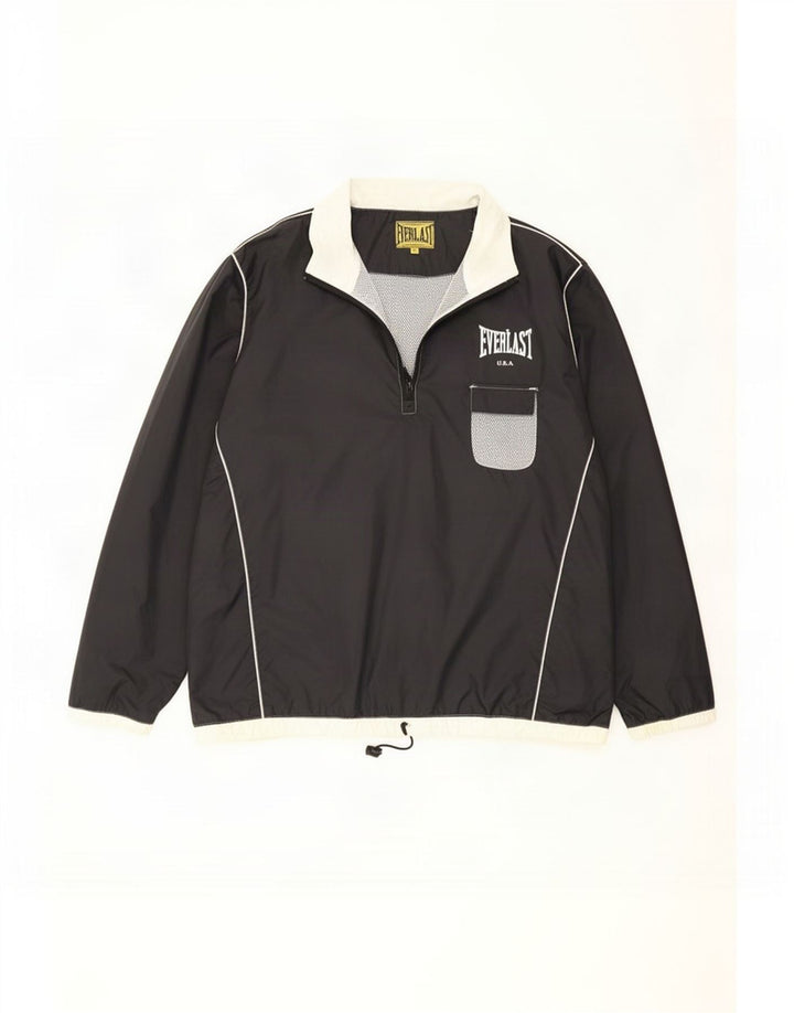 Everlast Giacca antipioggia da uomo con pullover grafico UK 40 Large Nero Nylon
