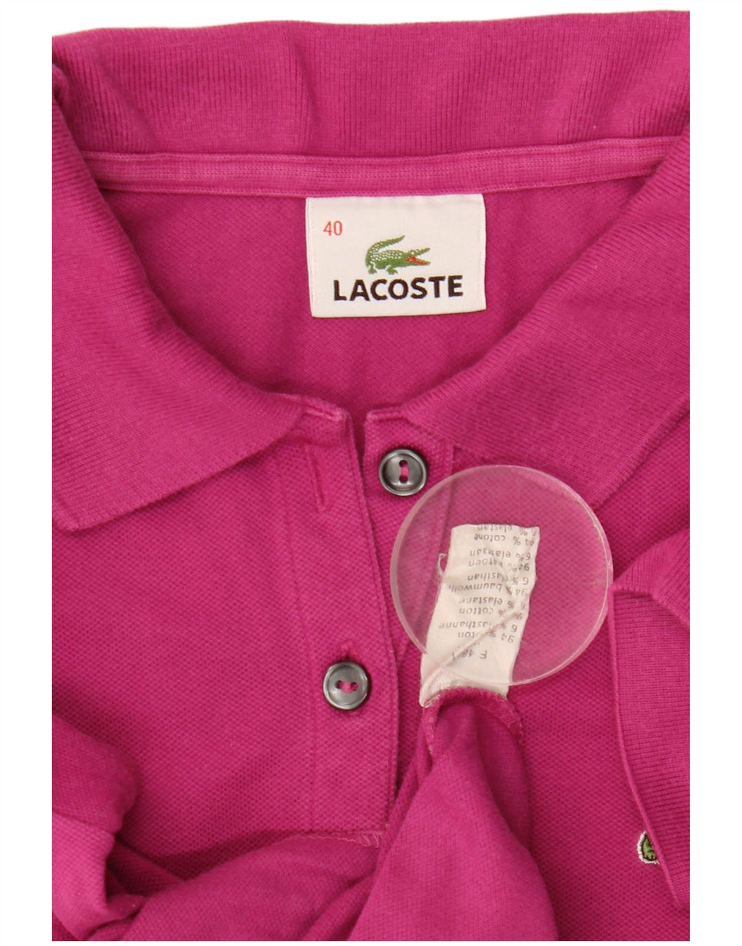 Polo da donna Lacoste taglia 40 cotone rosa medio