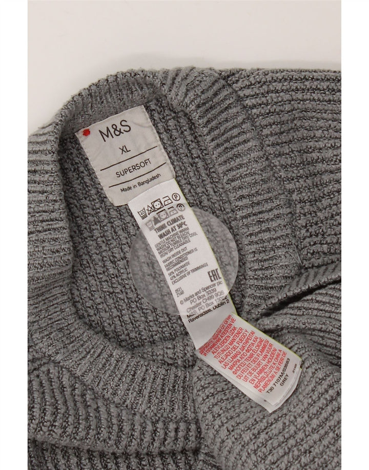 Maglione maglione girocollo da uomo Marks & Spencer XL grigio poliammide
