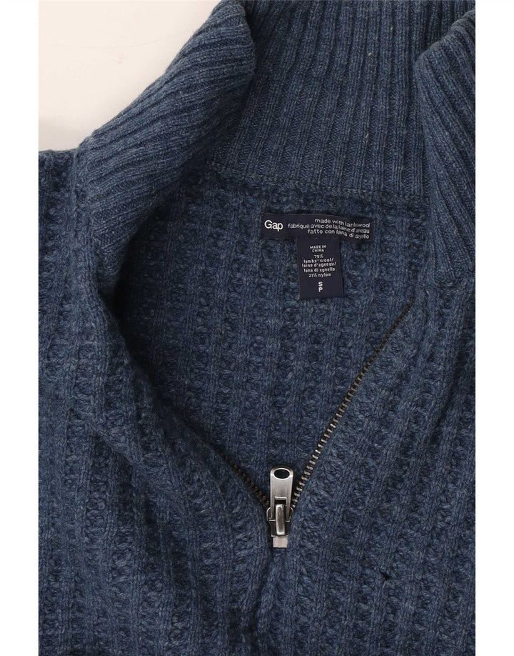 Maglione Gap da uomo con zip e collo piccolo in lana d'agnello blu