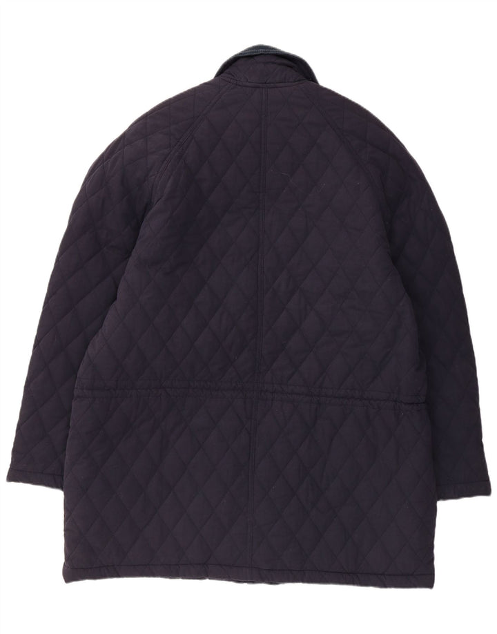 Giacca trapuntata vintage da uomo UK 42 XL poliestere blu navy