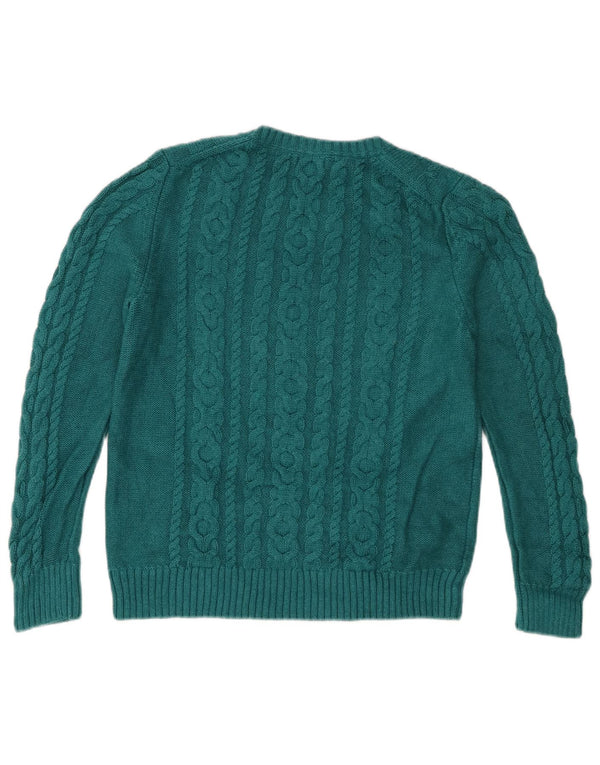 Maglione maglione con scollo a barca da donna L.L.Bean UK 12 Cotone turchese medio