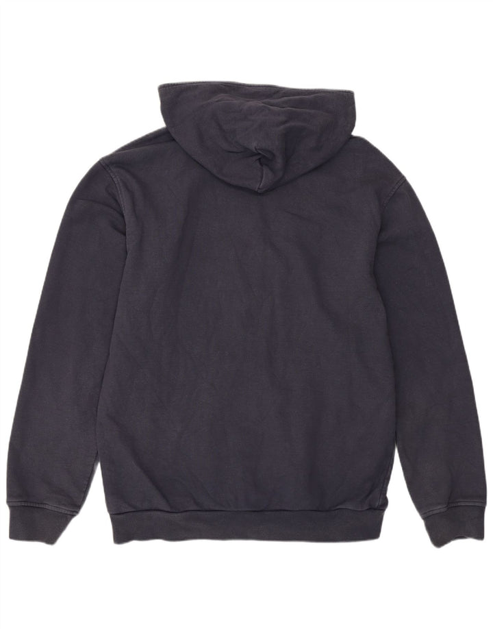 Felpa con cappuccio da uomo Adidas media in cotone blu navy