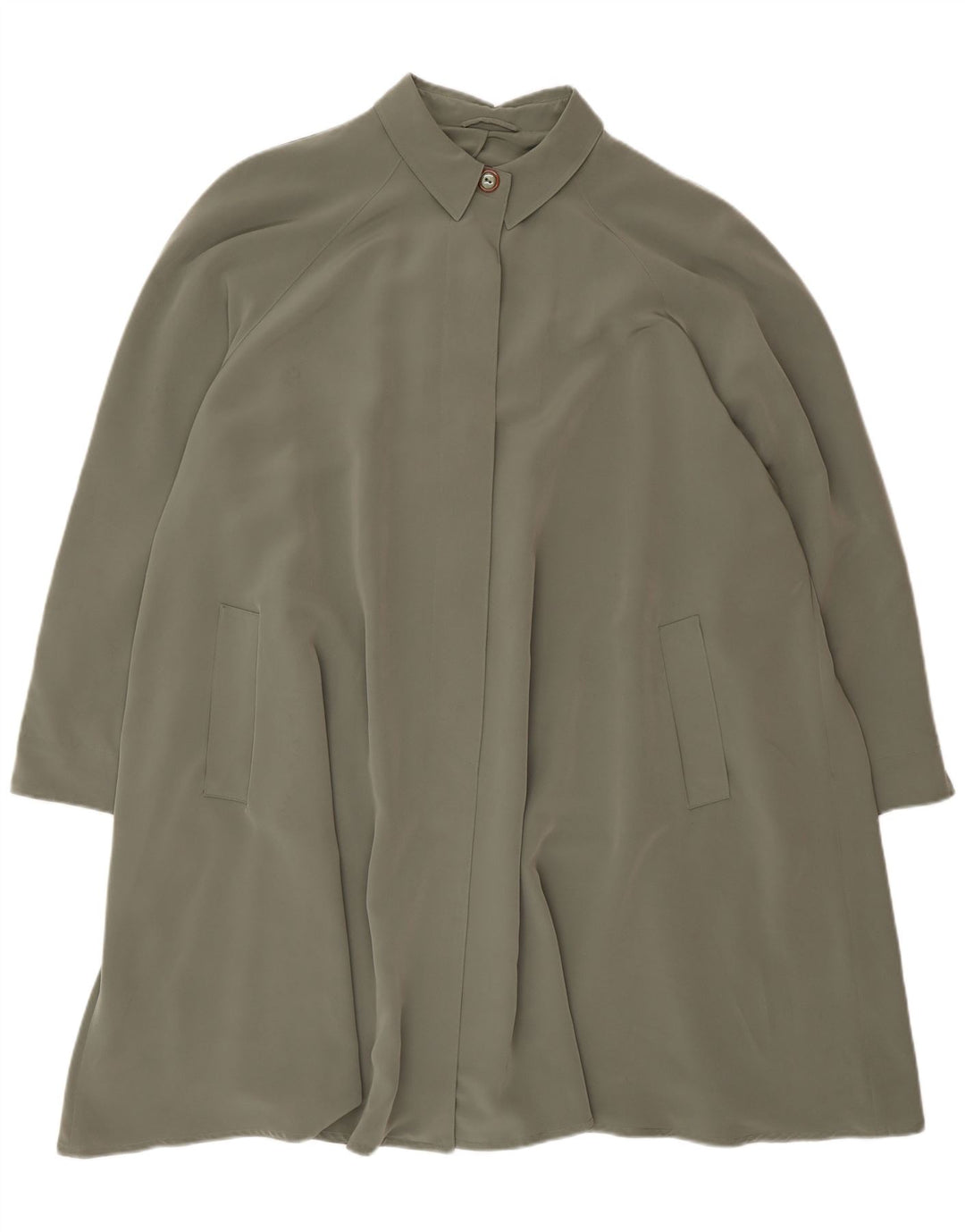 Soprabito vintage da donna vestibilità ampia UK 20 2XL poliestere verde