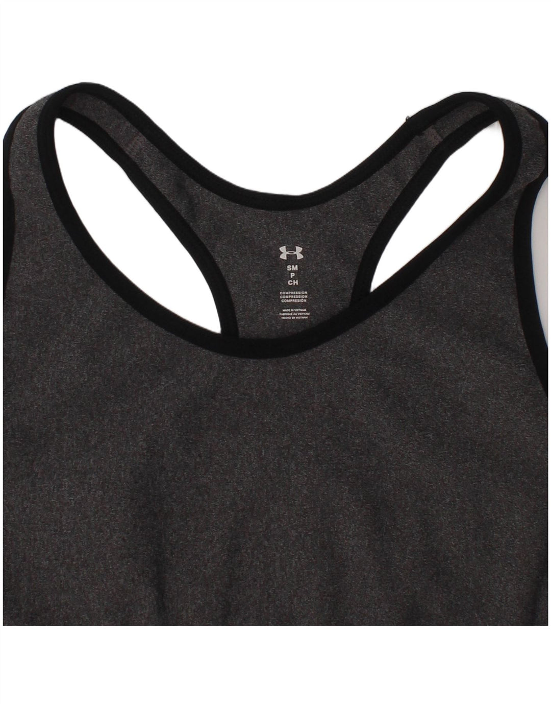 Top grafico a compressione da donna Under Armour piccolo sportivo grigio chiazzato