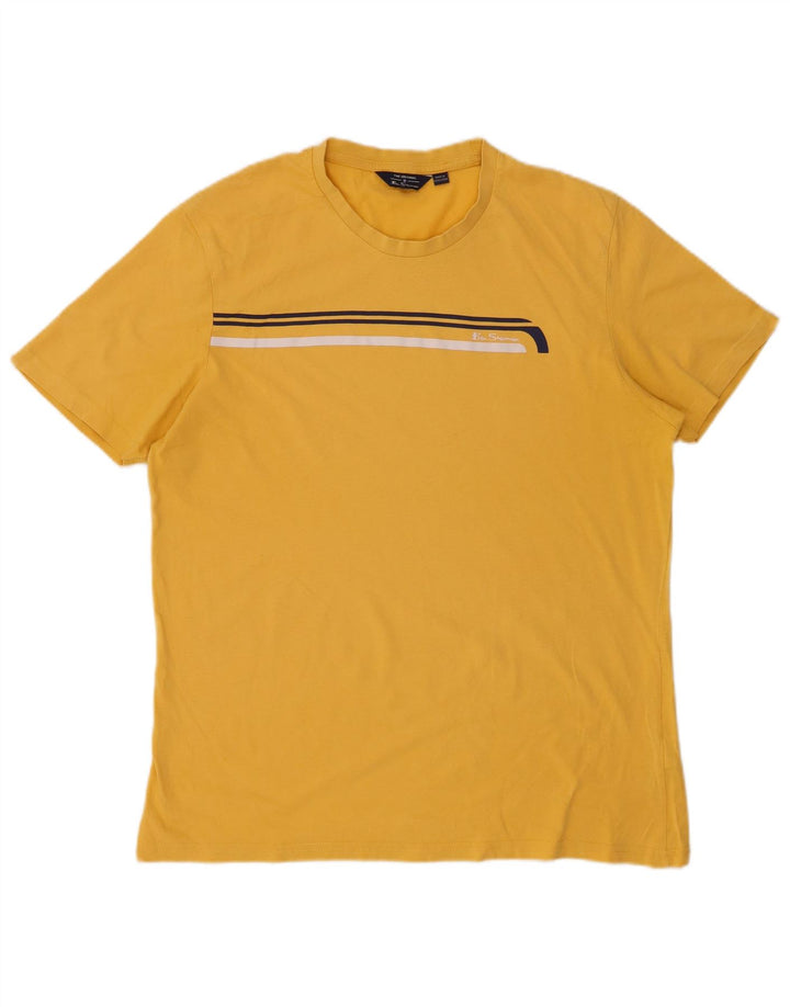 T-shirt da uomo BEN SHERMAN Top in cotone a righe gialle grandi