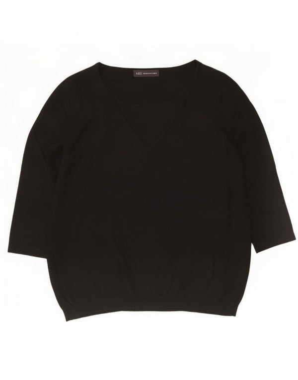 Maglione maglione con scollo a barca da donna Marks & Spencer UK 14 grande nero
