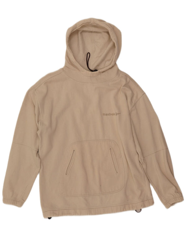 REEBOK Maglia con cappuccio vestibilità ampia da uomo XS bianco sporco