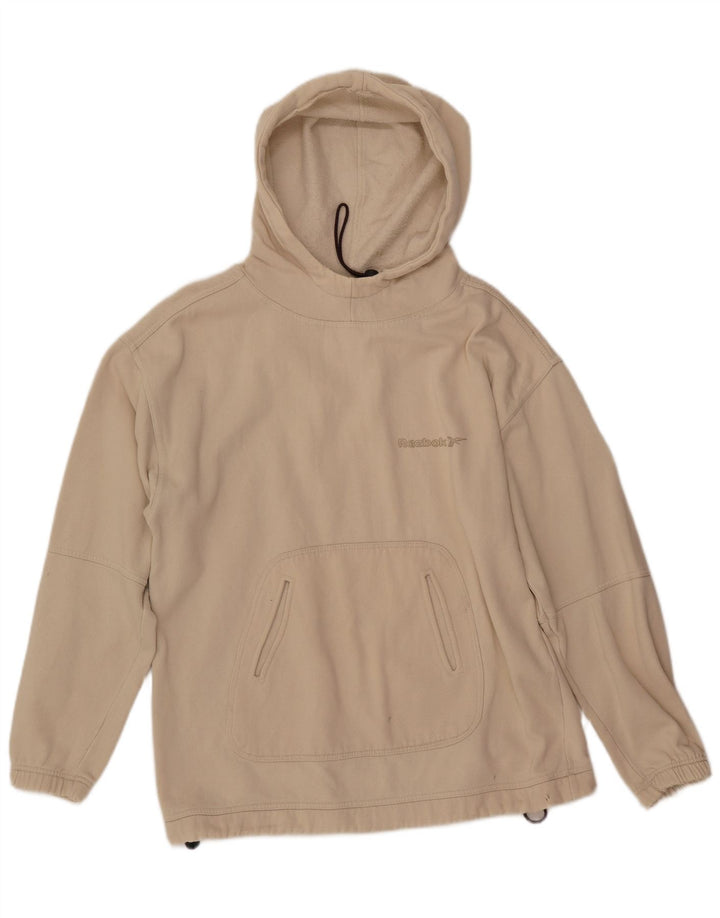 REEBOK Maglia con cappuccio vestibilità ampia da uomo XS bianco sporco