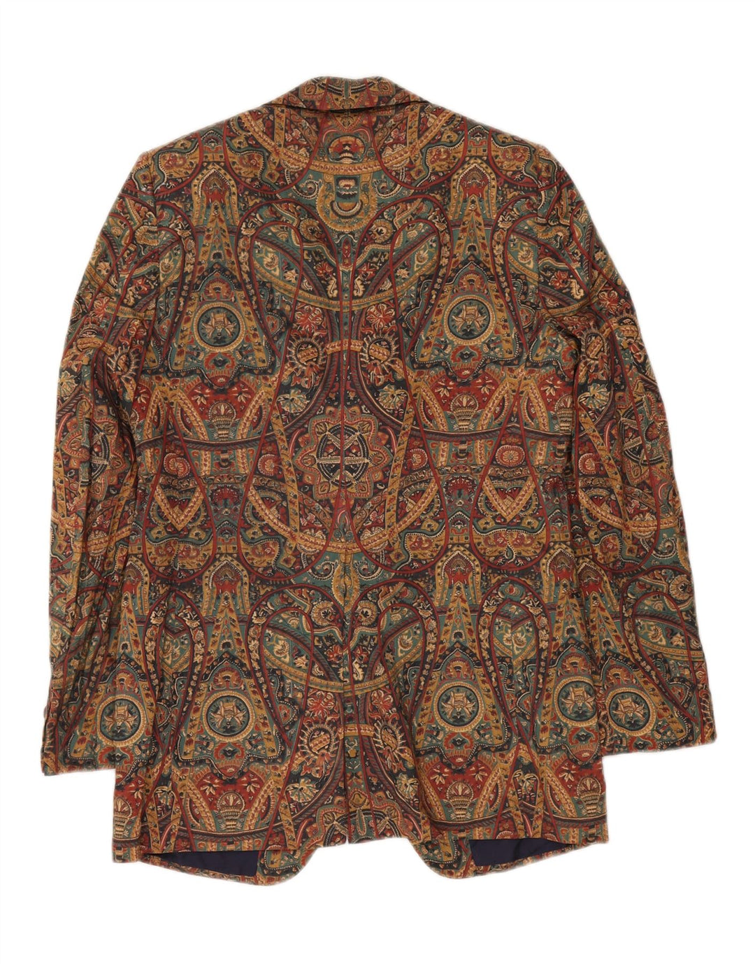 Giacca blazer da uomo a 3 bottoni VINTAGE UK 36 Piccolo Paisley multicolore