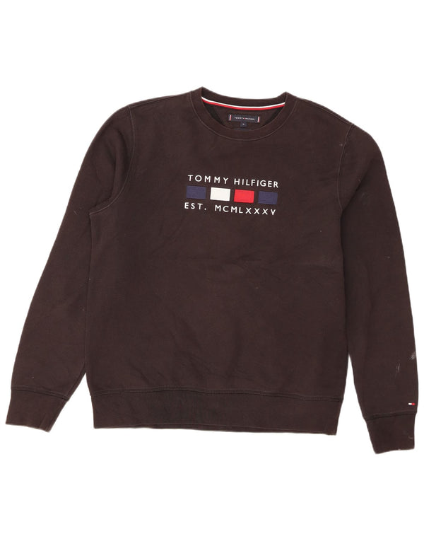 Felpa grafica da uomo Tommy Hilfiger Maglione cotone medio nero