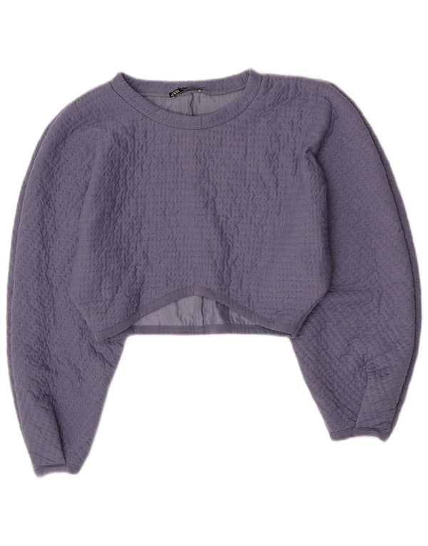 Top corto in camicetta corta da donna Zara UK 14 grande viola