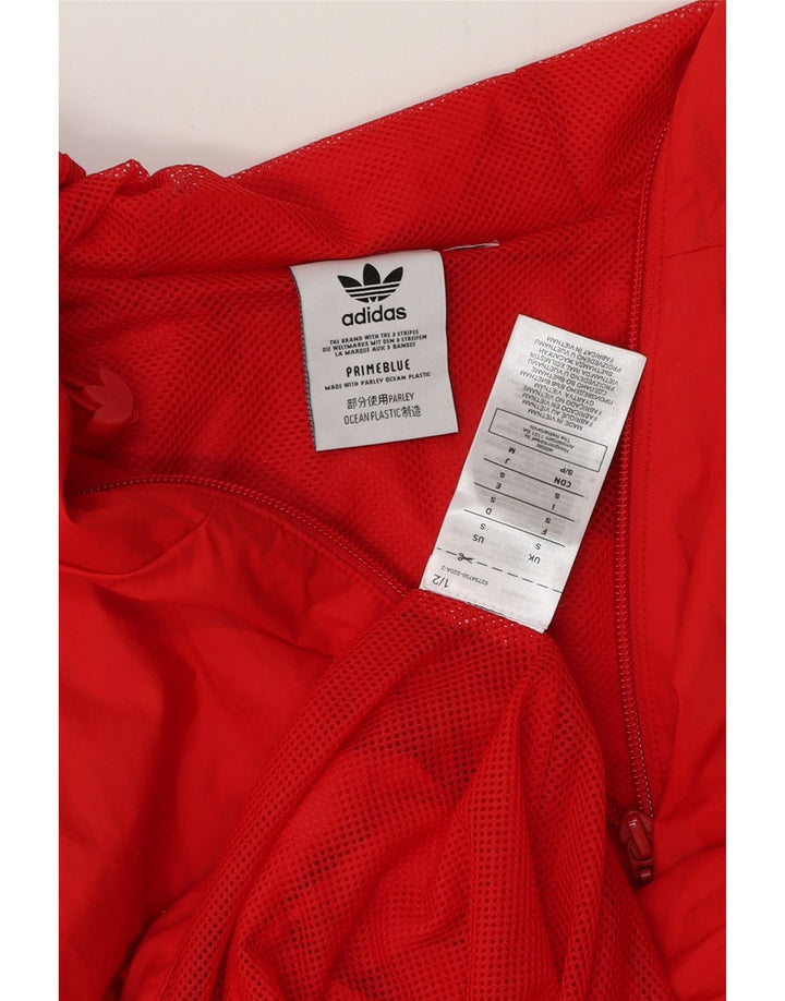 Giacca antipioggia ADIDAS da uomo con cappuccio grafico UK 36 Small Poliestere rosso