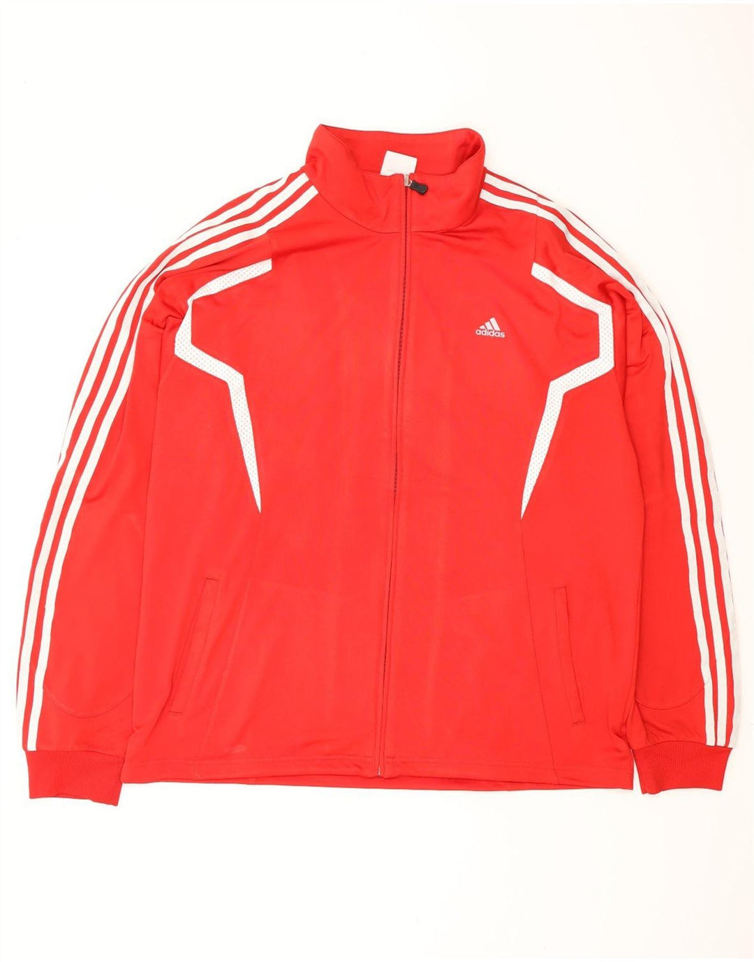 Giacca da ginnastica da uomo Adidas, grande, in poliestere color block rosso