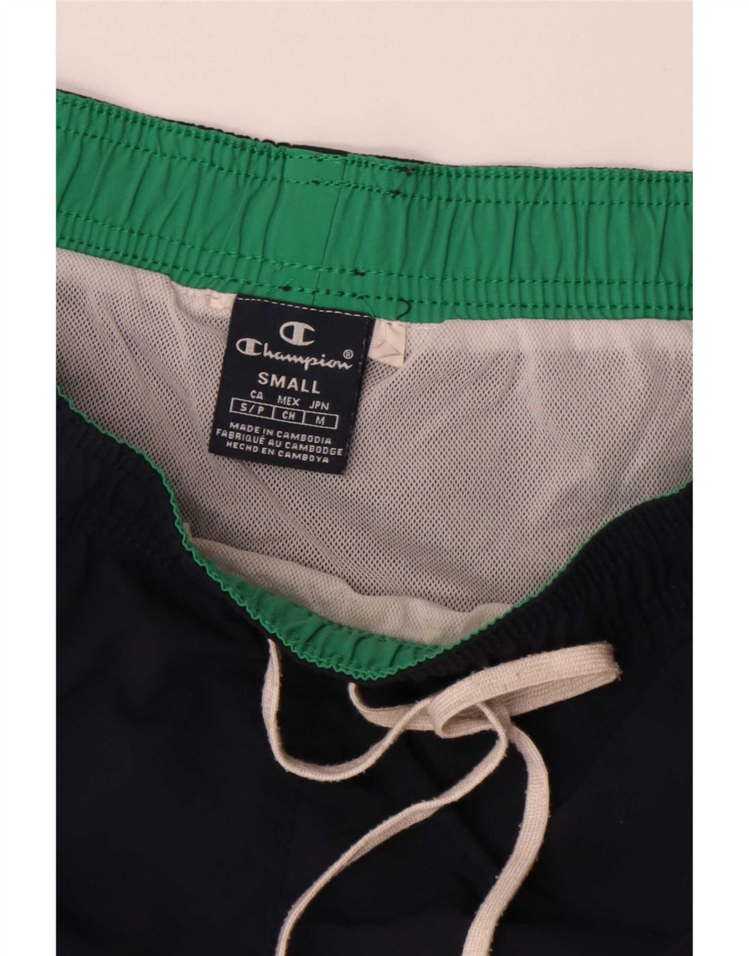 Pantaloncini da bagno da uomo Champion piccoli in poliestere blu navy