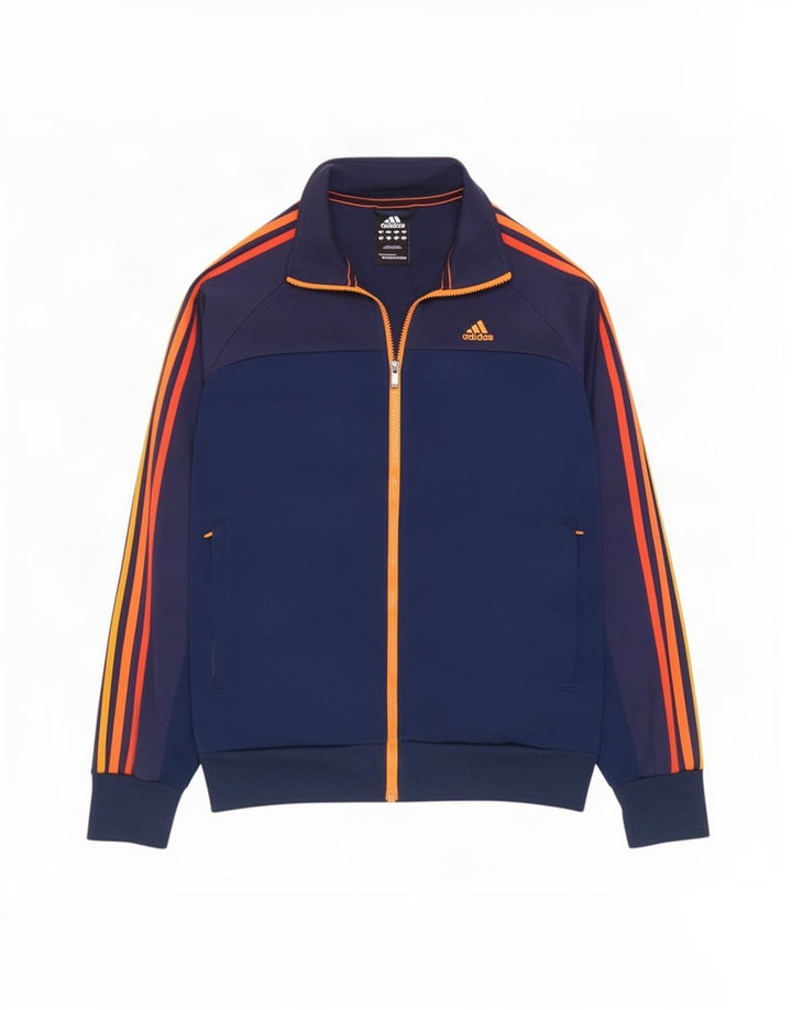 Giacca da ginnastica da uomo Adidas piccola in poliestere blu navy