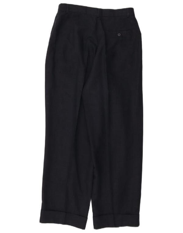 Pantaloni da abito con pegging da uomo Lacoste taglia 44 grande W30 L29 lino blu navy